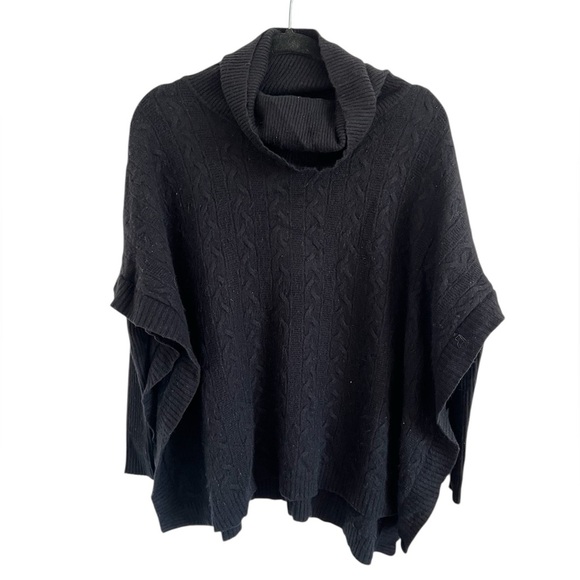 Kokun Black Sweater Poncho - Picture 1 of 5